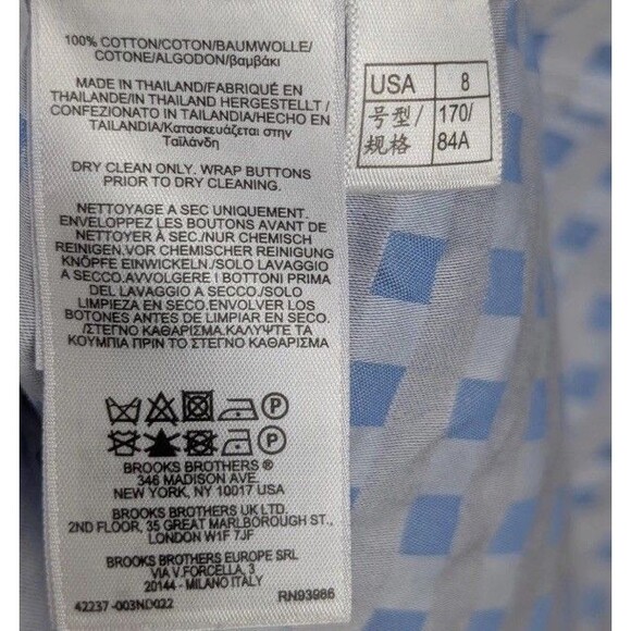 Brooks Brothers Dress Womens 8 Blue White Gingham Shirtdress Belted Mb - Picture 4 of 6